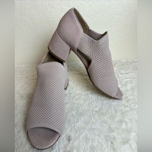 Eileen Fisher Womens Ferris Knit Heeled Sandals Size 9 Knit Nubuck Blush